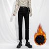 Nuevos jeans de invierno de pierna recta holgados, tubo ahumado con forro de forro polar, para mujer, cintura alta, adelgazantes, engrosados, talla grande, para chicas con curvas