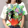 Fabricantes transfronterizos suministran camisetas estampadas con flores para mujer para mapas, productos nuevos personalizados, suministro estable, outlets de fábrica 3D