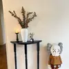 Mesa Consola de Madera Maciza Minimalista Moderna de Lujo Ligero Estilo Francés, Mesa de Exhibición Semi-Circular para Entrada, Estante Decorativo Estrecho de Pared, Ultra-Minimalista