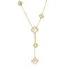 Collar nuevo de lujo ligero para mujer, diseño de nicho, cadena de clavícula con cinco flores en blanco y negro, collar de acero de titanio y oro rosa de doble cara.