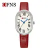 Reloj de Cuarzo Ofns para Niñas, Reloj Retro de Moda Resistente al Agua para Mujeres, Simple Ovalado con Escala Romana Reloj Transfronterizo para Mujeres
