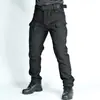 Pantalones Softshell Impermeables para Hombre para Exteriores Otoño e Invierno Pantalones Térmicos Largos Casuales de Carga Pantalones de Senderismo Gruesos de Forro Polar