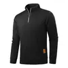 Moletom masculino novo para outono e inverno com zíper, blusa grossa de manga longa com gola alta, jaqueta moderna, roupa térmica de base