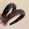 ¡Gran Venta Venta! Diadema Elegante Retro a Cuadros, Diadema de Alta Gama con Estampado de Lazo a Cuadros de Lana Suave