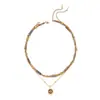 Collar de Perlas Ojo de Tigre Estilo Maillard Old Money Cadena de Clavícula Retro en Capas de Perlas Accesorios Atmósfera Otoño/Invierno