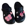 Set de flores de primavera para zapatos de 7 agujeros accesorios para zapatos lindo mariposa zapatos de agujeros zapatos flor negro polvo con hebilla de zapato diy desmontable