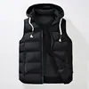 Colete de algodão de inverno para homens, com capuz, modelagem solta, espessado, estilo coreano, moderno e estiloso, jaqueta sem mangas, em estoque
