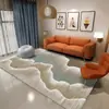 Nueva Alfombra de Piso Sala de Estar Dormitorio Lujo Ligero Alta Calidad Simple Cobertura Total Sofá Alfombra de Piso Grande Mesa de Café Limpiable Alfombra de Mesita de Noche
