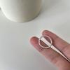 Anillo de cuentas redondas de plata de ley 925. Anillo de dedo índice con diseño de nicho simple para mujer, estilo frío de alta calidad para otoño e invierno.