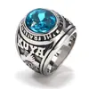 Moda europea y americana anillo de ejército retro joyería para hombre acero inoxidable hip hop Punk soldado Águila anillo de letras en stock