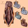 Bufanda Cuadrada para Mujer Estilo Nuevo 90cm Elegante Retro Estampado Paisley Bufanda de Seda Satén Gasa Fuente de Fábrica al por Mayor