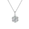Collar Romántico de Copo de Nieve de Plata de Ley S925 Colgante Completo de Diamante Luz Deslumbrante Lujo Versátil Cadena para Clavícula Estilo Ocho Corazones Ocho Flechas