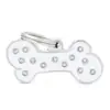 Forma de hueso simple aleación de zinc color sólido Placa de identificación soporte para collar de mascota colgante para joyería DIY Letrero láser