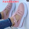 Nuevos Zapatos de Tacón de Plataforma de Talla Grande de Comercio Exterior Versátiles de Velcro Casuales para Primavera y Otoño 2025
