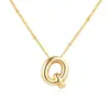 Amazon Xiyin colgante regordete moda europea y americana cadena de clavícula simple globo de cumpleaños collar de letra brillante