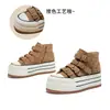 Zapatos Blancos de Caña Alta de Piel de Vaca de Primera Capa para Mujer 2026 Otoño Nuevo Estilo Deportivos Color Cepillado Zapatos para Mujer Suela Gruesa que Aumenta la Altura Casual Zapatos de Tabla