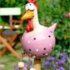 Adornos de Pollo de Ojos Grandes y Piernas Largas de Resina Transfronterizos con Vibras de Primavera para Decoración de Jardín y Patio al por Mayor