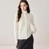 Suéter de Cachemir 100% Puro para Mujer Cardigan de Cuello Alto Grueso Cálido Ropa Exterior Elegante Sencillo Ajuste Delgado Favorecedor Tejido
