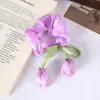 Nuevo y dulce scrunchie de flor de tulipán versátil, liga para el cabello hecha a mano de alta gama para coletas altas, accesorios para el cabello al por mayor