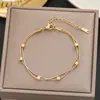 Centenas de Pulseiras Meichen Europeias e Americanas Ouro 18K Não Desbota Aço Titânio Femininas Simples e Versáteis Ins Personalizadas Moda Joias de Mão