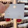 Pendientes Vintage de Nicho Rojos Otoño e Invierno Nueva Llegada Sentido Avanzado Atmosféricos Celebridad de Internet Pendientes con Pasador de Plata 2024 Nueva Llegada Pendientes de Moda