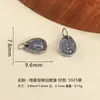 Plata de Ley 925 Bolsa Taiyi Bagua Cruz Vajra Maza Tara Verde Colgante Vintage Encanto Accesorios DIY
