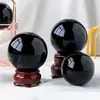 Esfera de Cristal Natural de Obsidiana en Bruto Artefacto para Cambiar la Suerte y Anti-Villanos Artesanía para Decoración de Entrada de Oficina