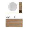 Juego de gabinete de baño nórdico, moderno y simple, con lavabo cerámico integrado para lavarse las manos y la cara, juego de tocador de baño