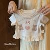 Roupa Infantil Coreana Verão Roupa de Bebê Menina 2025 Novo Estilo Camiseta para Meninas Calças Anti-Mosquito Conjunto de Duas Peças para Crianças Pequenas e Médias