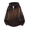 Sudadera con capucha y media cremallera color block G-stone para hombre, textura gofrada, suelta casual sin cierre