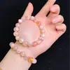Pulsera de Ágata Flor de Cerezo Natural Pulsera de Cuentas Sueltas Joyería de Cuentas Pulsera DIY Accesorios Colgantes con Cuentas Joyería DIY