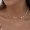 Collar de Múltiples Capas con Colgante de Perla de Imitación de Tendencia Europea y Americana Cadena para Clavícula de Mujer Collar de Perlas con Borla