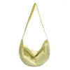 2026 Nueva Moda Lona Gran Capacidad Bolso para Mujer Mori Meng de Moda Bolso Dumpling Bolso Cruzado Color Sólido Simple