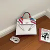 Bolso nuevo Kelly para mujer de gran capacidad, bolso de mano de moda con pañuelo de seda, elegante y versátil para el trabajo, bolso de hombro y cruzado