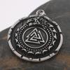Talismán de dragón vikingo, colgante de acero de titanio, collar con nudo triangular celta, brújula de Odín, colgante de Lunavan