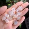Calcedonia Blanco Hielo Agujero Grande Anillo de la Paz Accesorio 15mm Agujero Pequeño Calcedonia Hebilla de la Paz Colgante Anillo de la Paz Pequeño Joyería