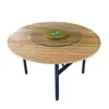 Mesa Redonda para Hogar 1.66m 1.8m 10 Personas Mesa de Comedor de Hotel Redonda Nueva Madera Sólida Redonda Tablero de Mesa Abeto Plegable