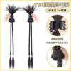 Peluca Trenza para Mujer Doble Cola de Caballo y2k Spice Girl Lazo Pluma de Pollo Pinza Volante Trenza de Boxeo Peluca Dopamina