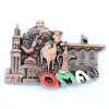 Imanes de metal personalizados para refrigerador, regalos hechos a medida para lugares turísticos y escuelas, souvenirs culturales y creativos personalizados de monumentos de ciudades creativas