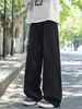 Calça de trabalho retro americana para homens, marca da moda primavera e outono, calça larga de perna reta solta, corte clean, calça afunilada de cintura baixa