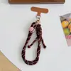 Cordão para Celular Cor Dopamina Botão Corda Curta Chaveiro Alça de Pulso Anti-Perda Bolsa Corda Cordão Curto Trançado