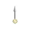 Aleación de Titanio G23 Zircón de Color 5A Cono Puntiagudo Espiral Zircón Aretes para Labio Accesorios Rosca Interna Aretes para Mujer Joyería