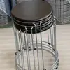 Taburete Redondo Grueso para el Hogar, Taburete de Madera Maciza, Taburete Redondo Moderno de Hierro Forjado, Taburete Reforzado de Acero Apilable, Juego de Taburetes, Banco