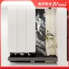Gabinete de Sapatos de Liga de Alumínio Novo Estilo Chinês de Luxo Leve para Hall de Entrada, Armário de Divisória de Foyer Montado na Parede de Estilo Personalizado, Fábrica Personalizada