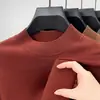 Suéter de Lana de Cuello Alto Medio para Hombre con Seda Nuevo Estilo Suéter de Punto Casual Versátil Moda Interior de Manga Larga Base de Alta Calidad