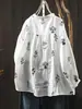Camisa de Mujer 2025 Nuevo Principio de Otoño Bordada Doble Capa Gasa de Algodón Diseño Artístico Holgada Casual Super Elegante Camisa