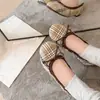 Zapatos Planos para Mujer Chuyuji 2026 Verano Nuevo Estilo Cuadros Patchwork Suela Suave Tacón Grueso Lazo Punta Redonda Zapatos Planos