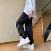 2024 otoño nuevo para hombre corte ajustado moderno moderno deportivo casual todo combina pantalones tobilleros para hombre con costuras a rayas para hombre