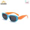 Gafas de sol para niños, venta al por mayor, cuadradas, con protección UV, de color caramelo, para exteriores, para hombres y mujeres.