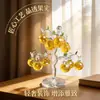Artesanías de Árbol de Manzana de Cristal de Stock Listo del Fabricante, Regalos de Inauguración de Casa, Decoraciones para el Hogar, Adornos para Mejorar la Fortuna, Árbol Auspicioso de Cristal
